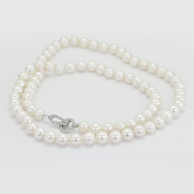 Stříbrný náhrdelník s perlami Elva 15536