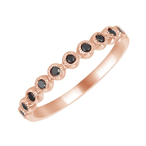 Zlatý eternity prsten vykládaný černými diamanty Danel