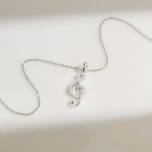 Zlatý přívěsek s lab-grown diamantem ve tvaru houslového klíče Loena