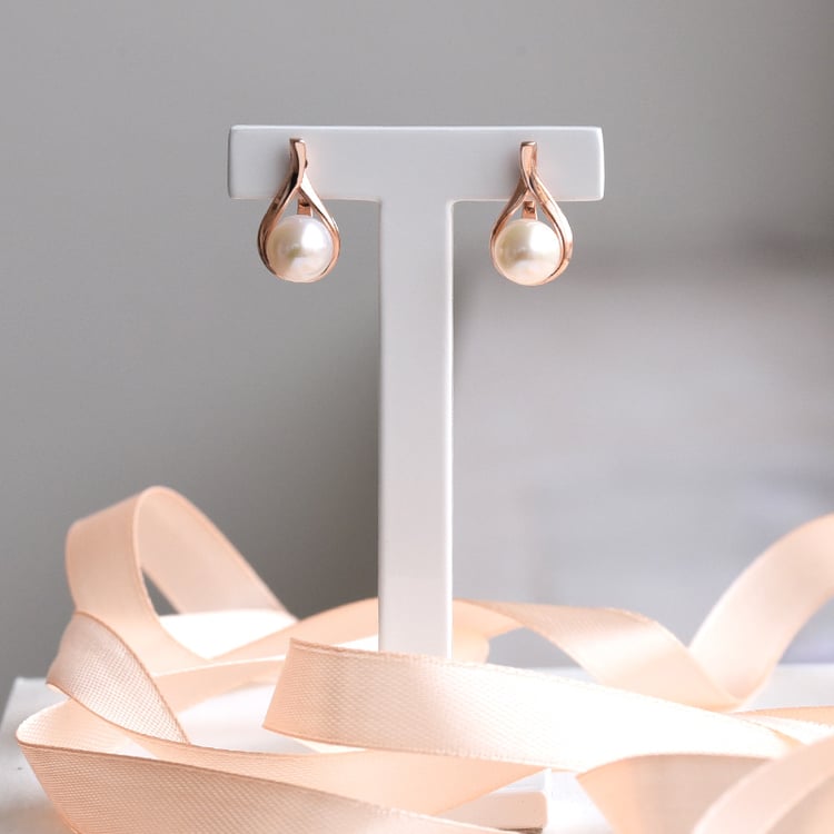 Náušnice z pozlaceného stříbra s perlou 78126