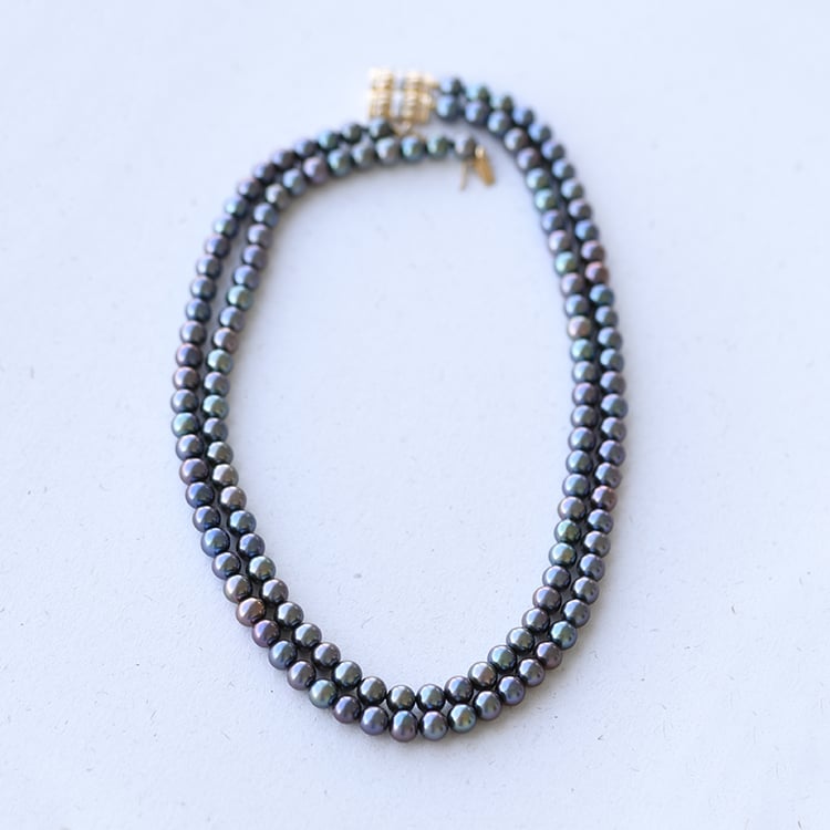 Náhrdelník s černými perlami 58836