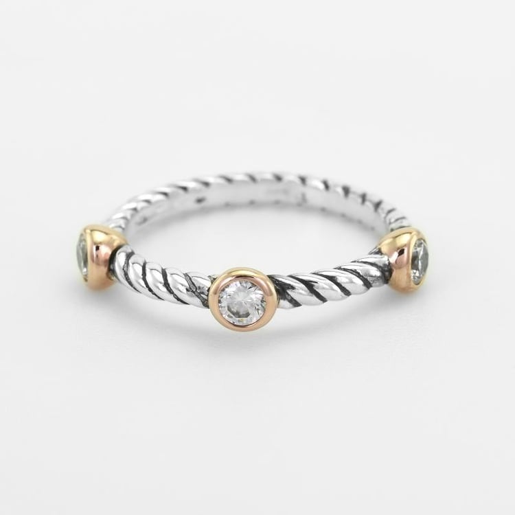 Prsten se třemi zirkony 51807