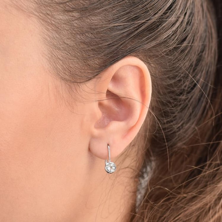 Visací náušnice ze zlata s topazy 32939