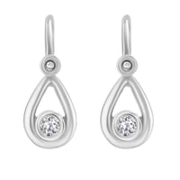 Zlaté dětské náušnice ve tvaru slzy s diamantem Cinderella