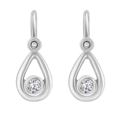 Zlaté dětské náušnice ve tvaru slzy s diamantem Cinderella