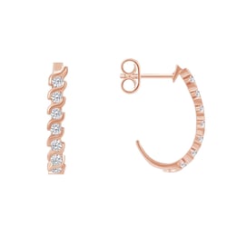 Zlaté kruhové náušnice s diamanty Jomol