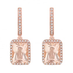 Morganitové náušnice ze zlata s diamanty Bibi