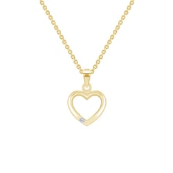 Stříbrný přívěsek se srdíčkem a diamantem Lake