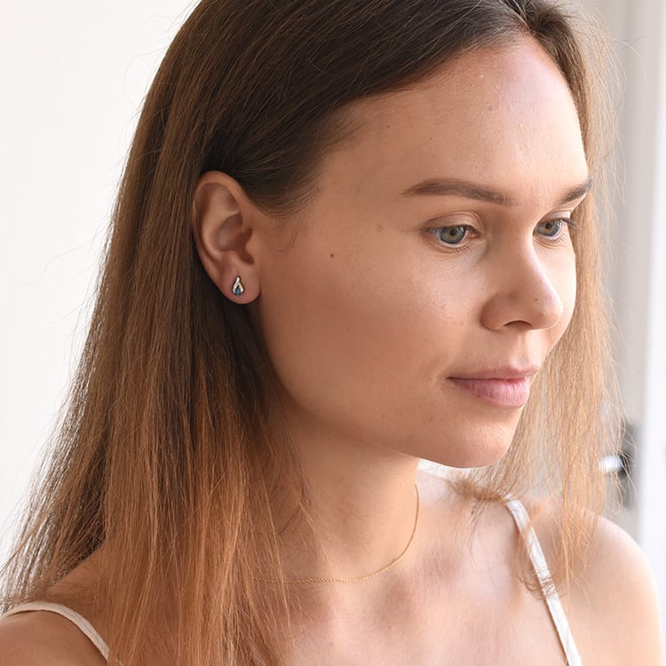 Platinový set minimalistických šperků s modrými diamanty Hinto 147017