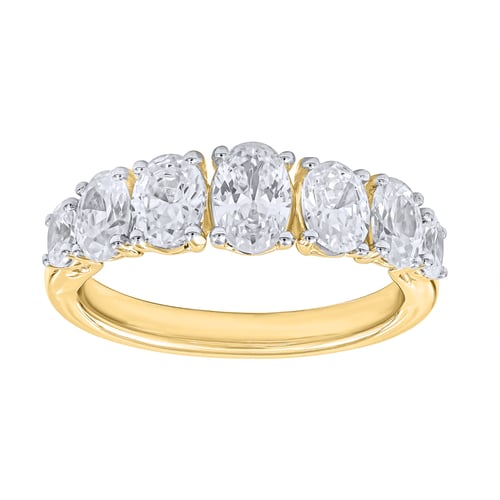 Zlatý prsten s oválnými přírodními diamanty Rasel
