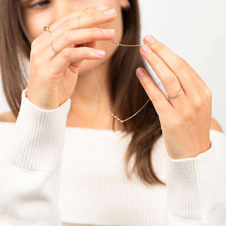 Minimalistický náhrdelník s diamanty Isaac 147065