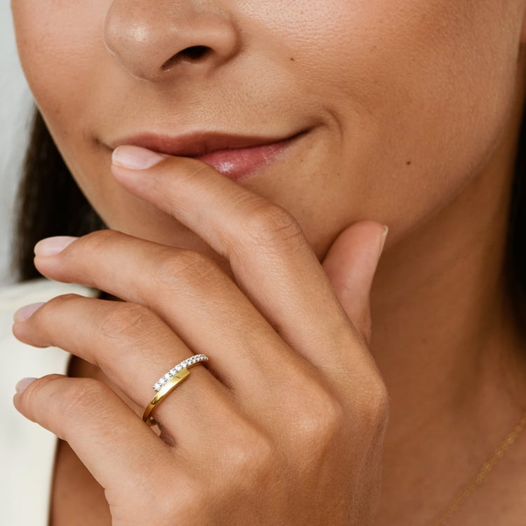 Zlatý prsten s lab-grown diamanty Miley 163557