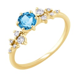 Zásnubní prsten se švýcarským topazem a diamanty Olha