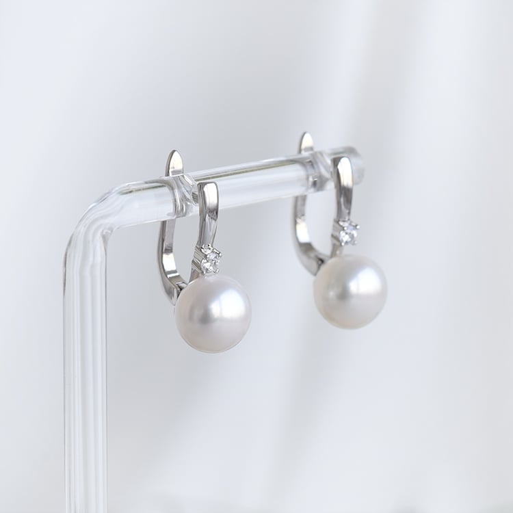 Náušnice s perlami a zirkony 88047