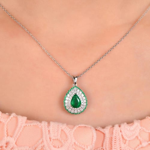 Smaragdová sada šperků s diamanty Teal