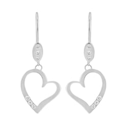 Zlaté visací náušnice ve tvaru srdce s diamanty Mekhi