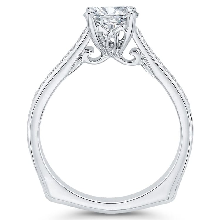 Zlatý zásnubní prsten s emerald moissanitem 66251