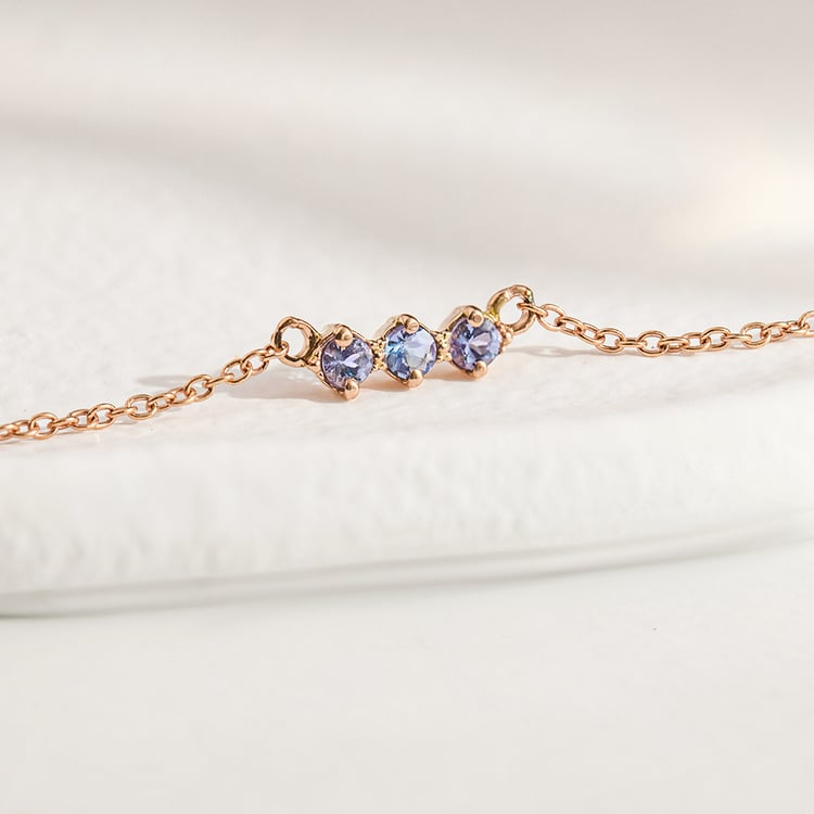 Minimalistický náhrdelník s tanzanity Kiah 156734