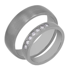 Titanové snubní prsteny s diamanty Dunn