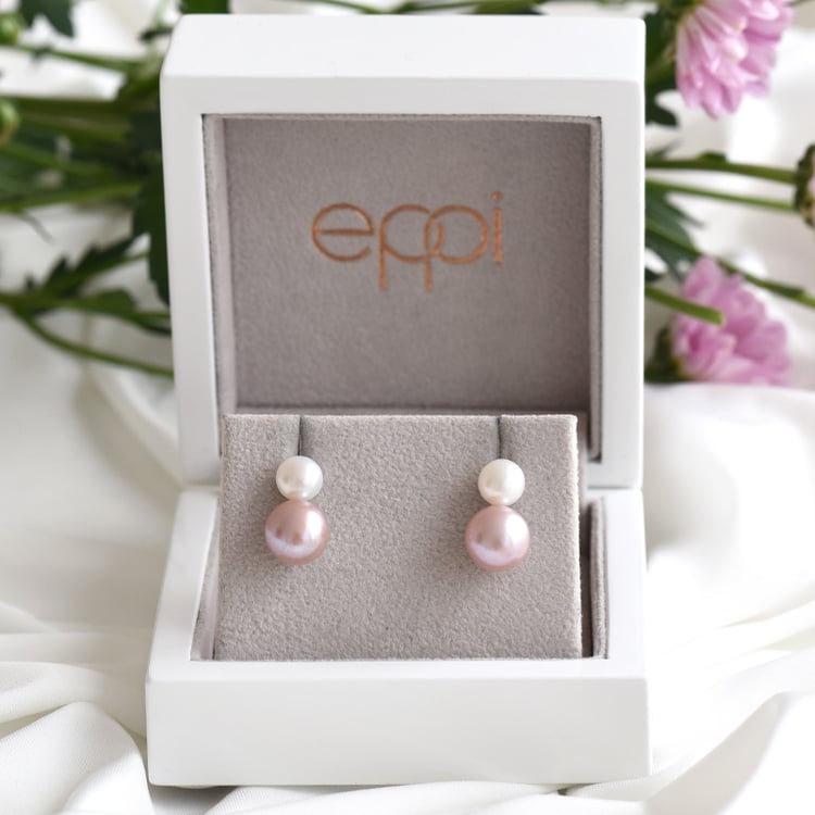 Decentní perlové náušnice ze stříbra 83242