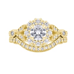 Vintage set prstenů ze zlata vykládaného diamanty Jill