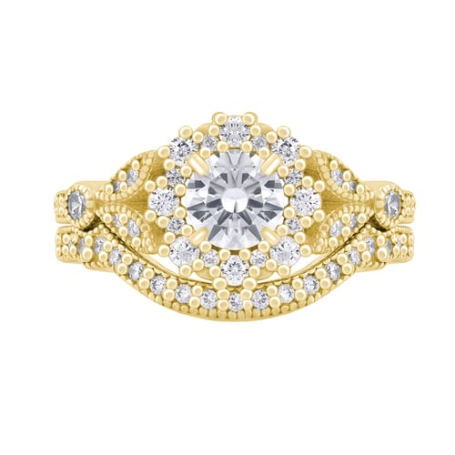 Vintage set prstenů ze zlata vykládaného diamanty Jill
