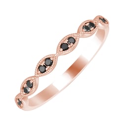 Něžný eternity prsten ze zlata s černými diamanty Talita