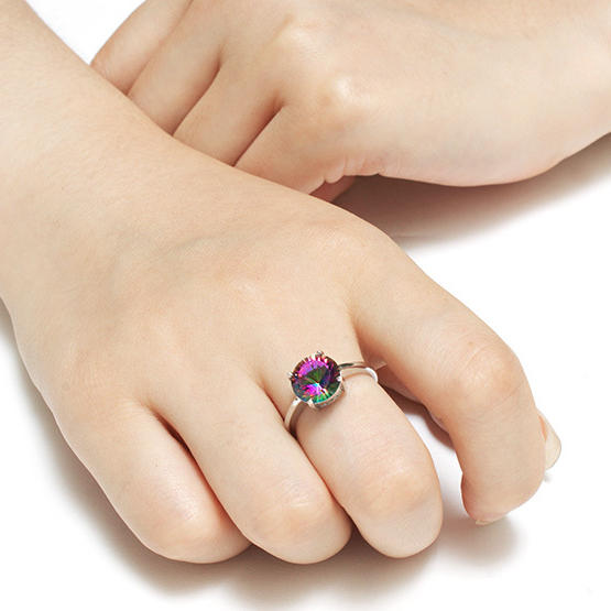 Prsten s duhovým topazem 14959