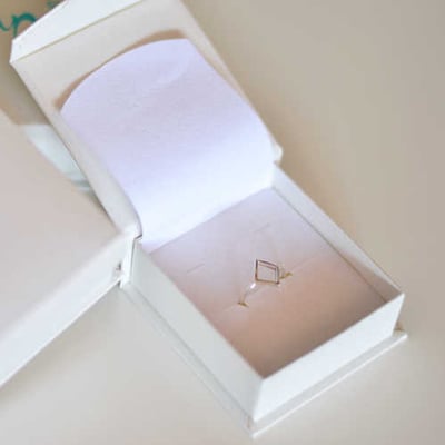 Stříbrný geometrický prsten