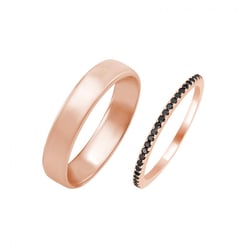 Zlatý eternity prsten s černými diamanty a pánský komfortní Oana