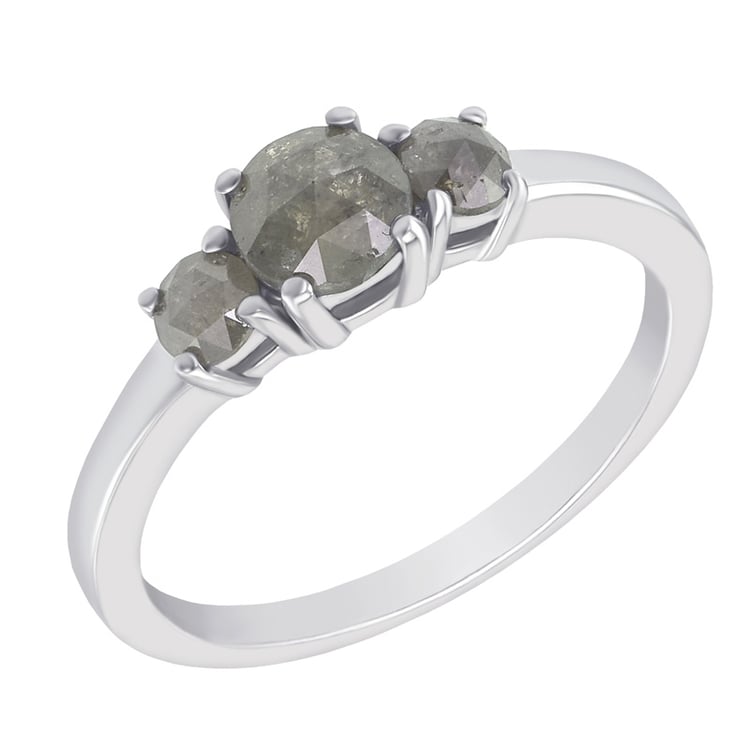 Prsten se třemi salt´n´pepper diamanty 49071