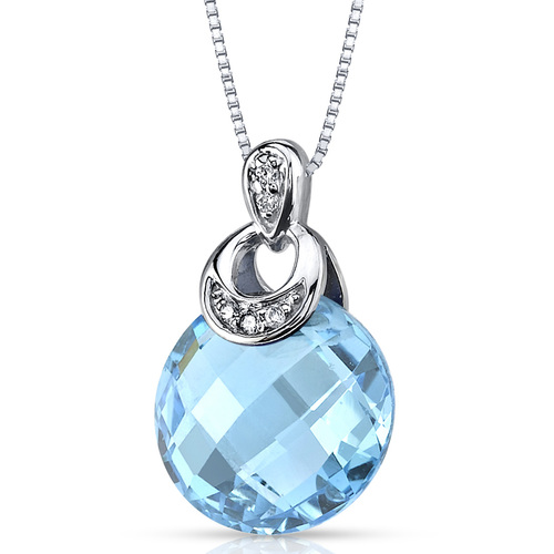 Švýcarský topaz ve zlatém přívěsku s diamanty Vivi