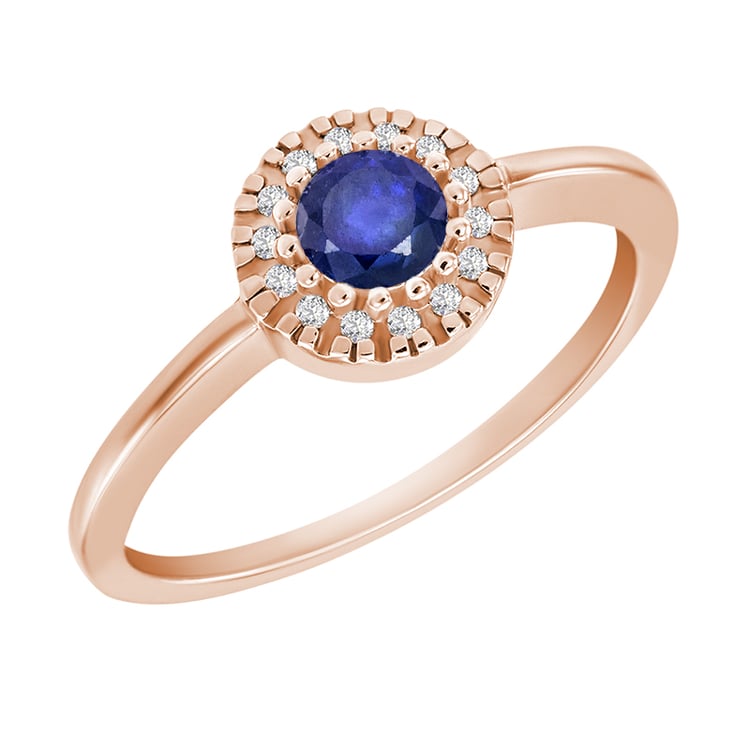 Zlatý prsten s centrálním safírem 24458