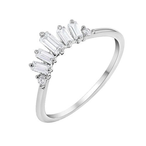 Vykrojený prsten s baguette diamanty Domenic