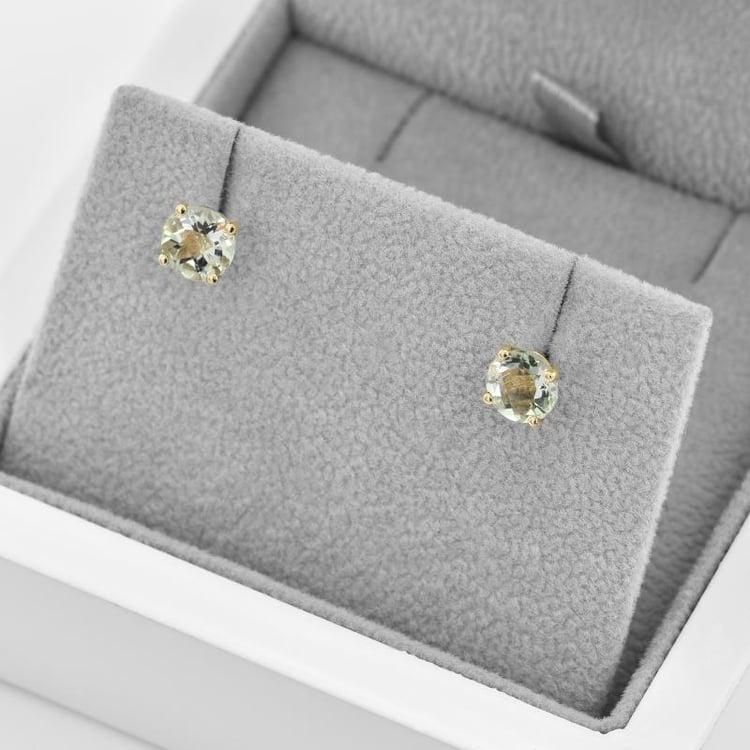 Náušnice s okrouhlými ametysty 45094