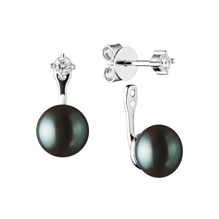 Náušnice s černými perlami