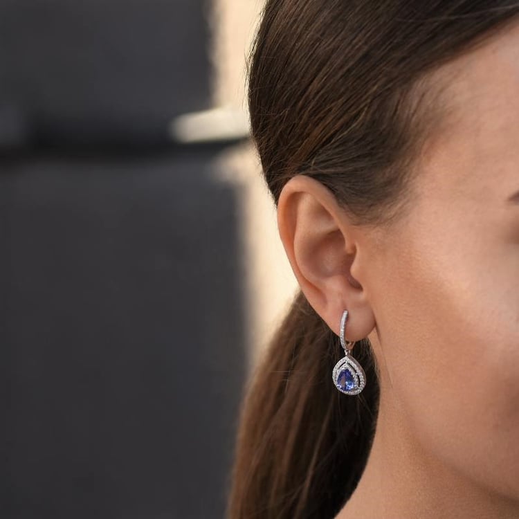 Diamantové tanzanitové náušnice 105067