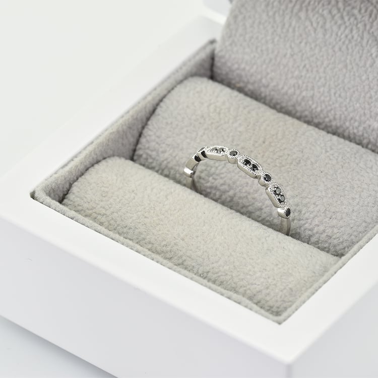 Prsten s černými diamanty 41121