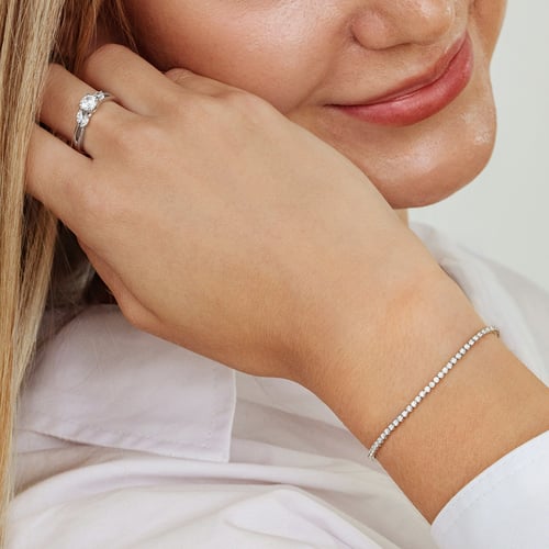 Tenisový náramek s lab-grown diamanty Lea