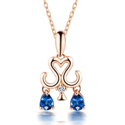 Přívěsek ve znamení Vah se safíry a diamanty Balanza