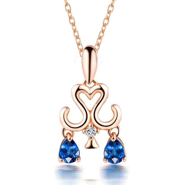 Zlatý náhrdelník se safírem