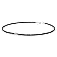 Stříbrný náhrdelník s perlou a spinelovými korálky Gibbs