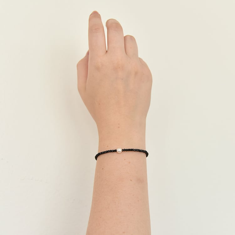 Stříbrná kolekce šperků s perlami a spinelovými korálky Taio 109224