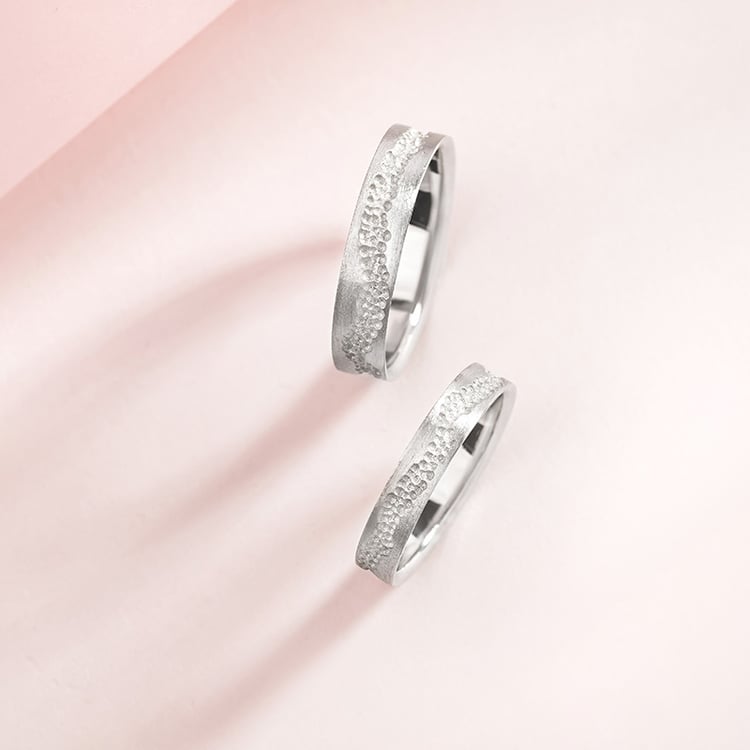 Matné snubní prsteny ze zlata Bobble 155230