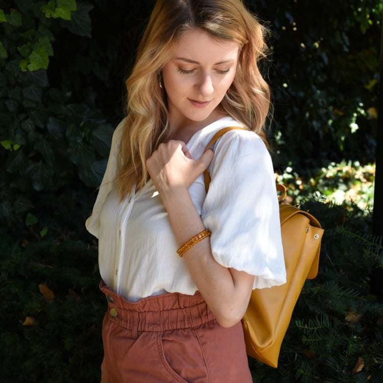 Stříbrný náramek s jantary 65833