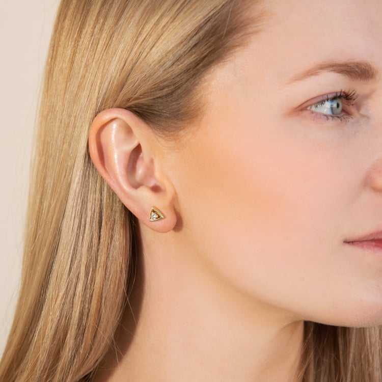 Trojúhelníkové náušnice 2v1 s lab-grown diamanty Macie 99336