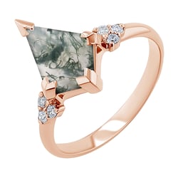 Jedinečný zásnubní prsten s mechovým achátem Kettil