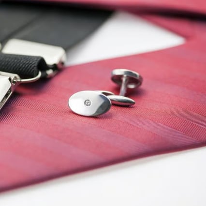 Stříbrné manžetové knoflíčky s diamanty Obert