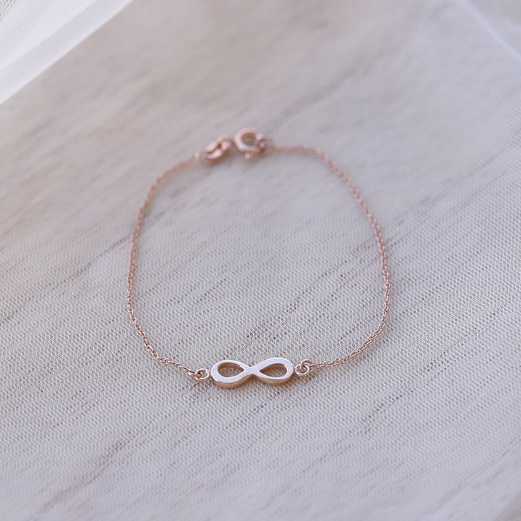 Náramek s motivem nekonečna z růžového zlata 62349