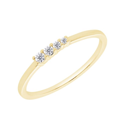 Minimalistický zlatý prsten s diamanty Arne